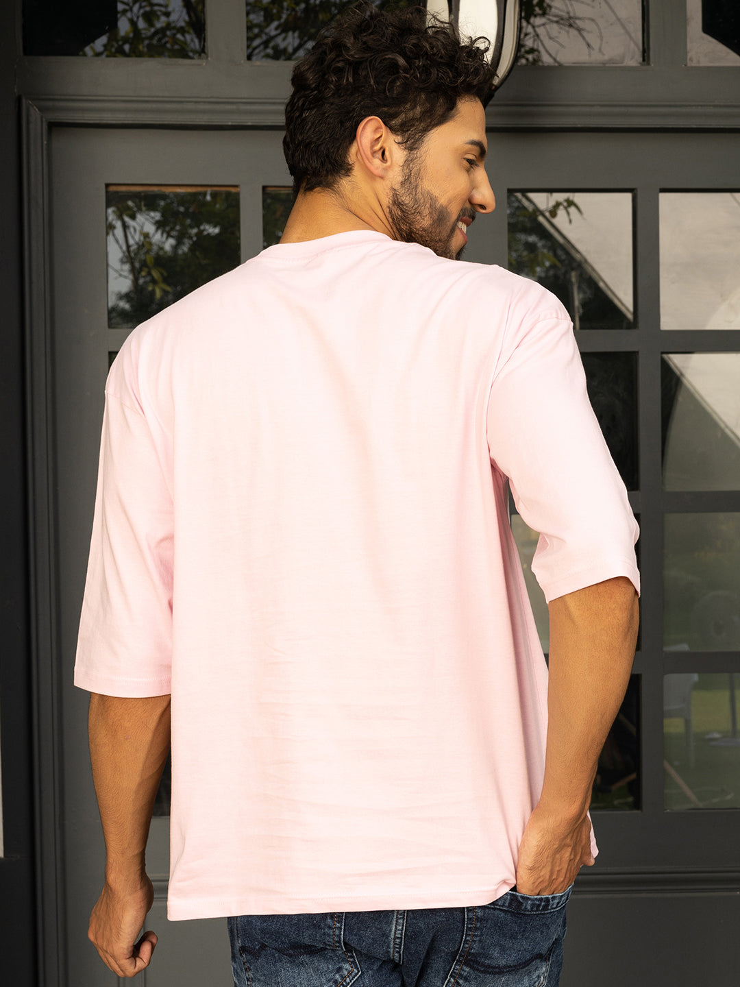 Naruto Pink Oversize Drop shoulder Tee by Stylo Fashion