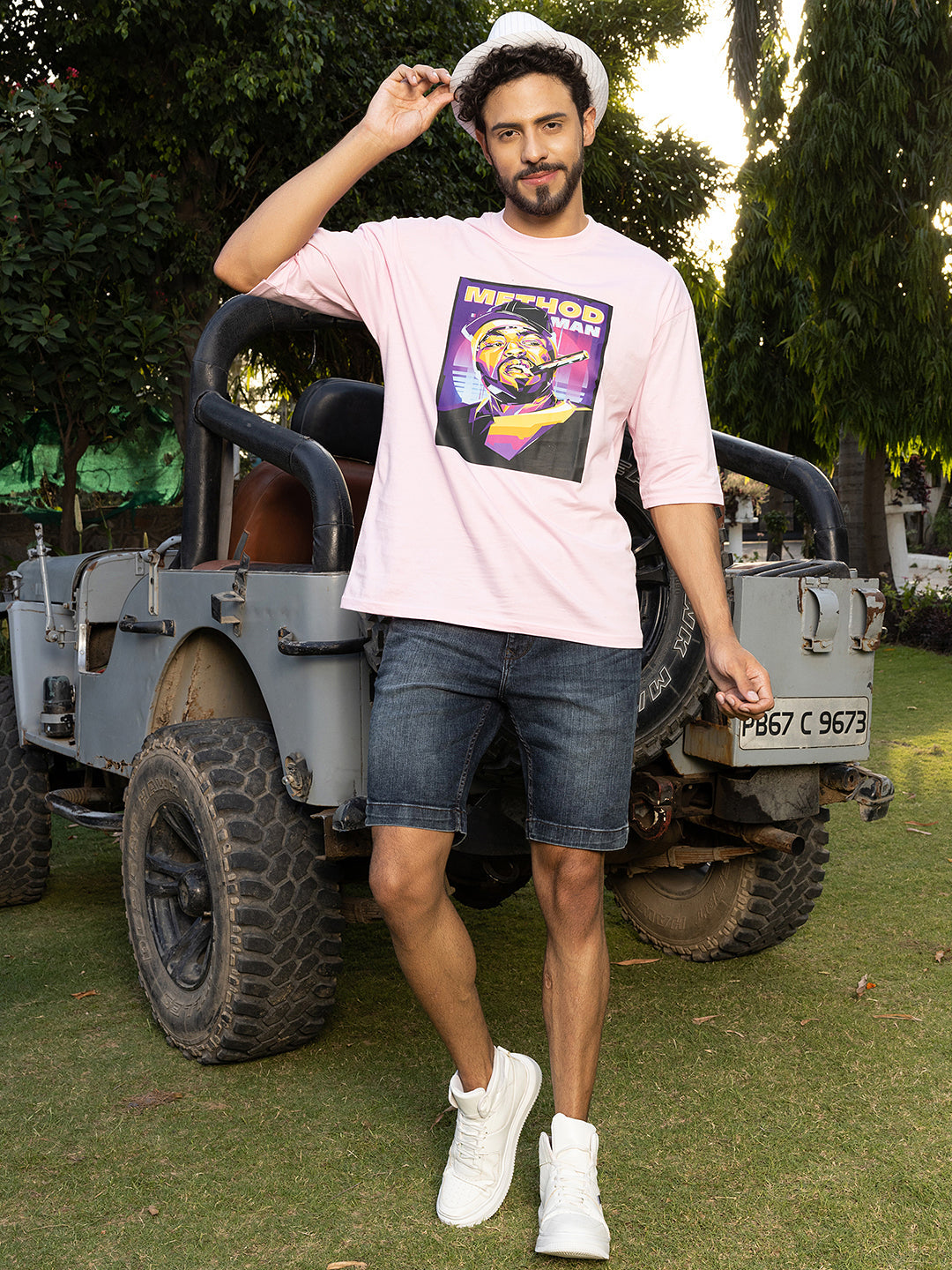 Method Pink Oversize Drop shoulder Tee by Stylo Fashion