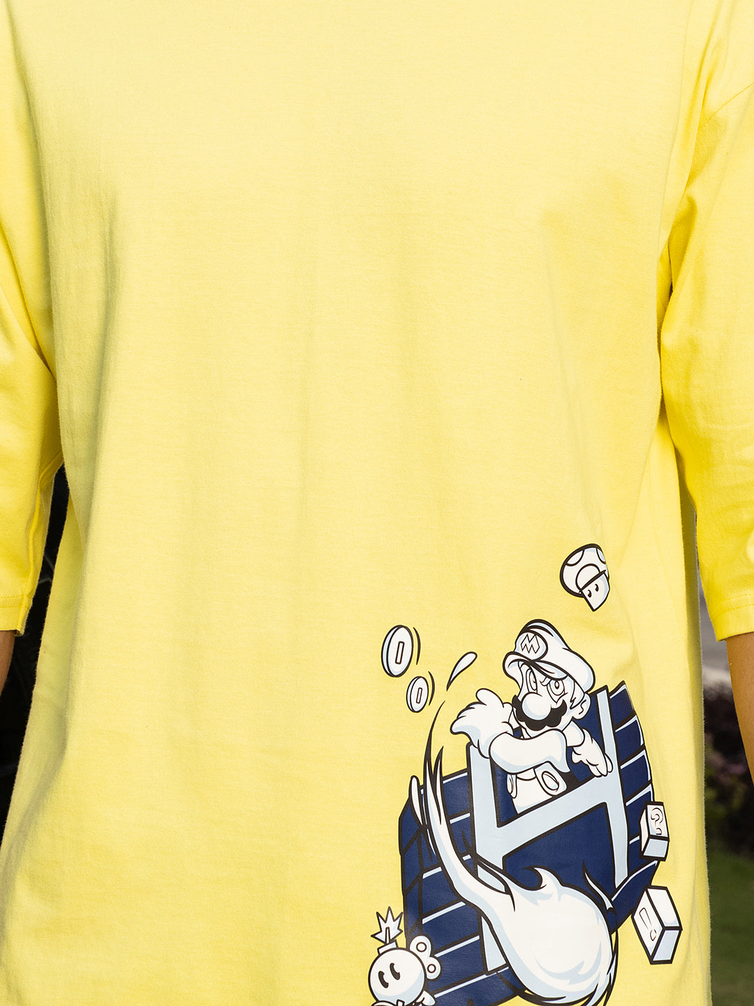 Mario Lemon Yellow Oversize Drop shoulder Tee by Stylo Fashion