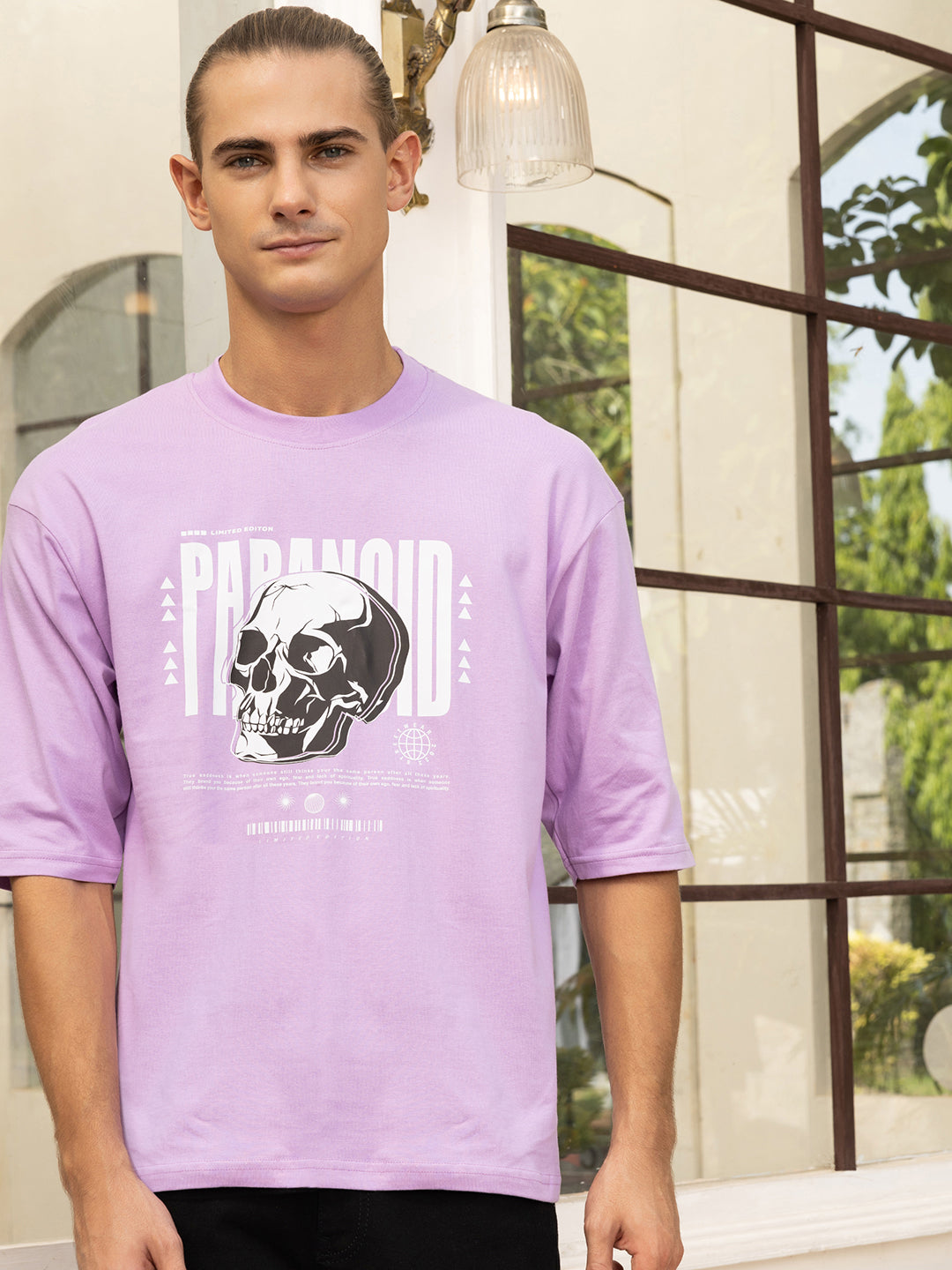 PARANOID LAVENDER Oversized Drop shoulder Tee by Stylo Fashion