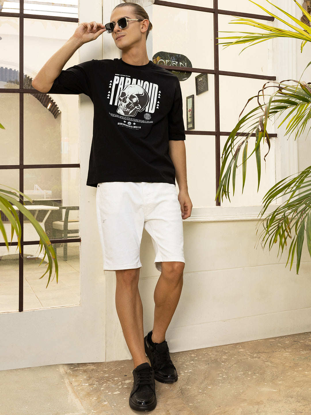PARANOID BLACK Oversized Drop shoulder Tee by Stylo Fashion
