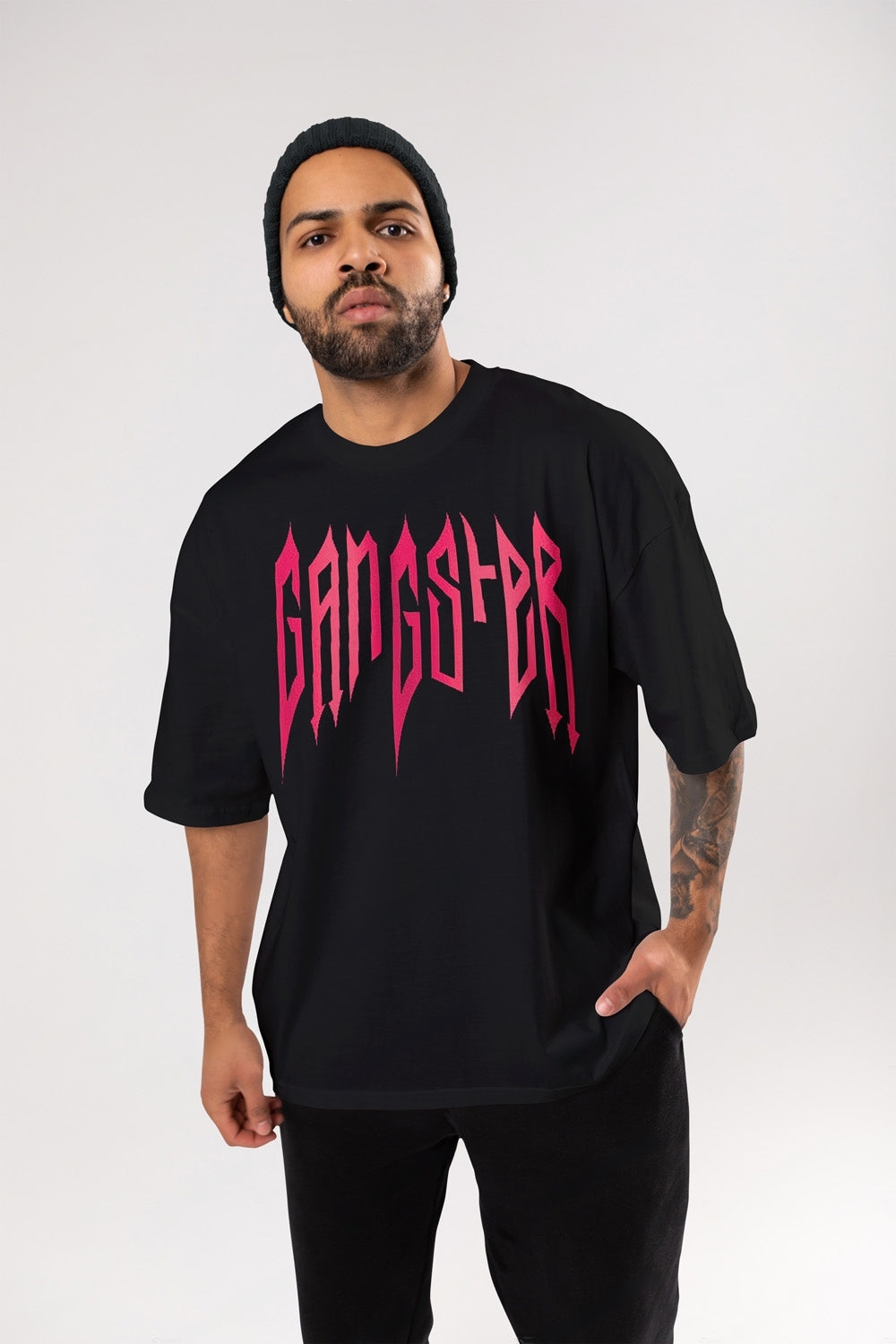 Black Original Gangster Oversized T-Shirt - VR Fashion Online