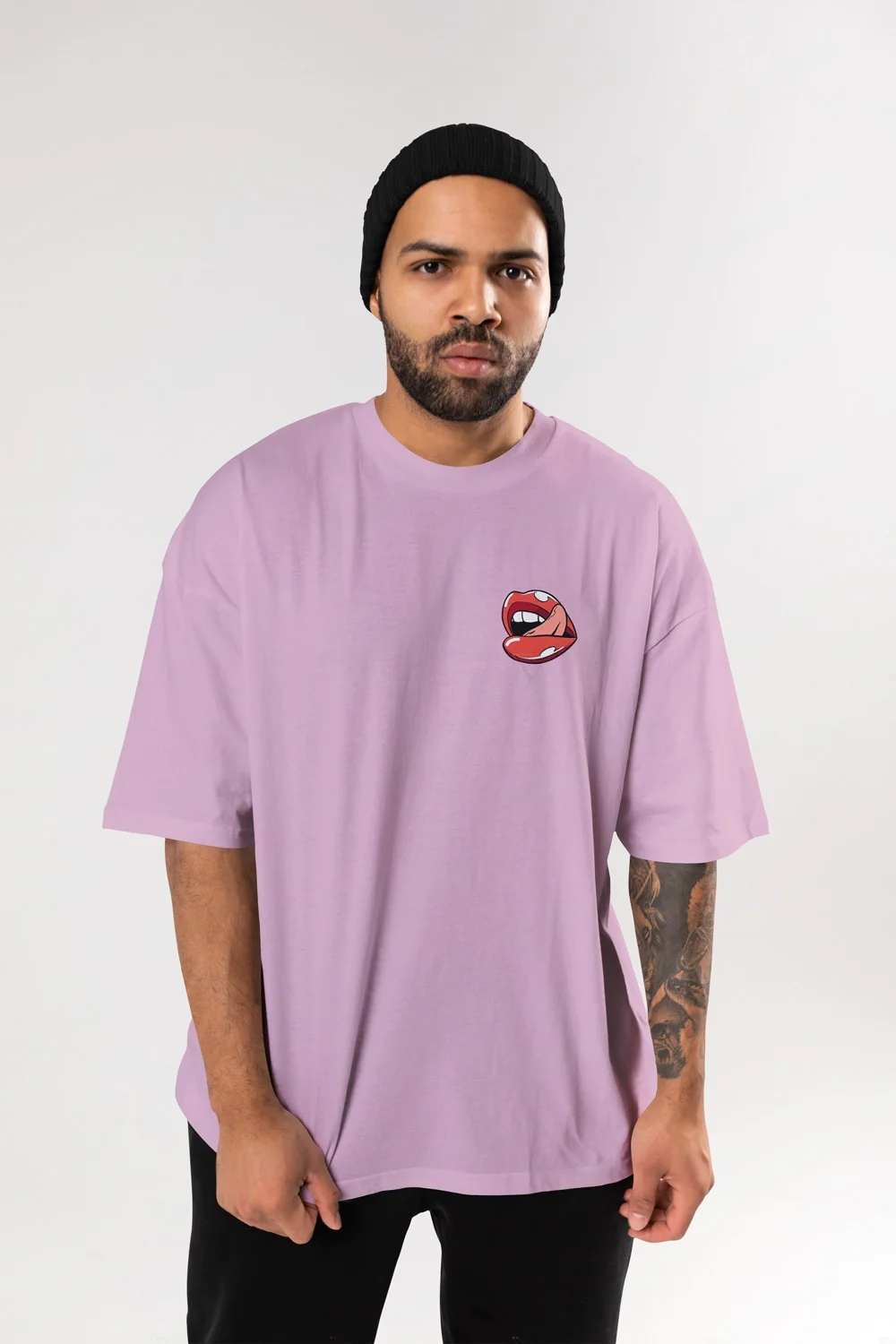 Lips of Power | Funky Pink Oversized T-Shirt